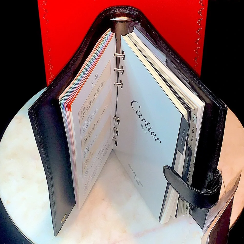 CARTIER AGENDA MUST DE CARTIER BLACK LEATHER VINTAGE NIB